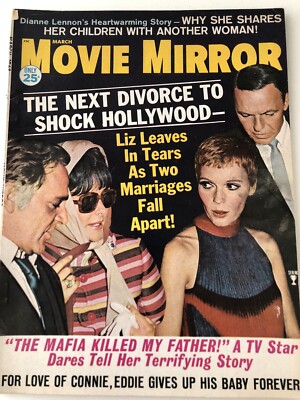 Movie Mirror Magazine Liz Taylor Burton Sinatra Mia John Wayne March  1968