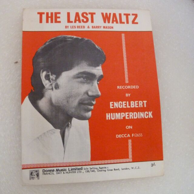 song sheet LAST WALTZ Engelbert Humperdinck 1967