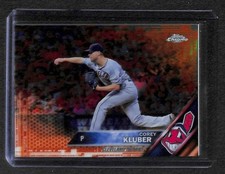 2016 Topps Chrome Orange Refractor #182 Corey Kluber No 17 of 25