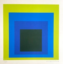 Josef Albers Lithograph COA Original Signed O.P. Hand Numbered Certified