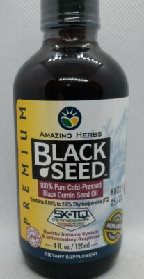 Amazing Herbs 100% Pure Cold-Pressed Black Cumin Seed Oil, 4 fl. oz.