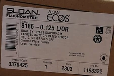 Sloan ECOS 8186-0.125 L/OR Chrome Plated Urinal Flushometer Sensor Flush Vale