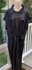 LuLaRoe XL Chambray Stacie Shirt Dress - Metallic Blue - NWT