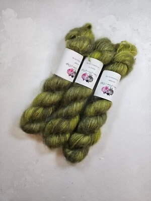 Handgefärntes Kid-Mohair-Seiden-Garn, Spitze Lace Garn, 50g, LICHEN - Bild 1 von 2