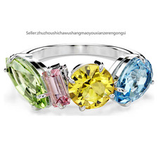 New Gema ring Mixed cuts, Multicolored, Rhodium plated 5692407