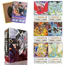 YUGİOH 100Pcs Blue Eyes Dark Magician Exodia Obelisk RA Slifer 5DS Style Cards