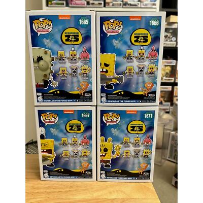 4 SPONGEBOB SQUAREPANTS Funko Pops #1667 #1665 Pizza Suds Pants