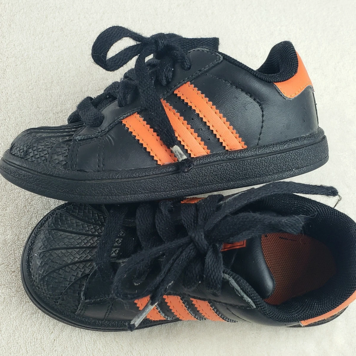 Adidas Orange Black Traditional 3 Stripe Youth 8