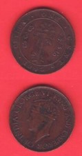 Cejlon Sri Lanka 1943 miedź 1 cent król Jerzy VI