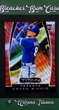 2019 Panini Chronicles Titan #21 Cavan Biggio Rookie Card Ruby Wave SP #/199