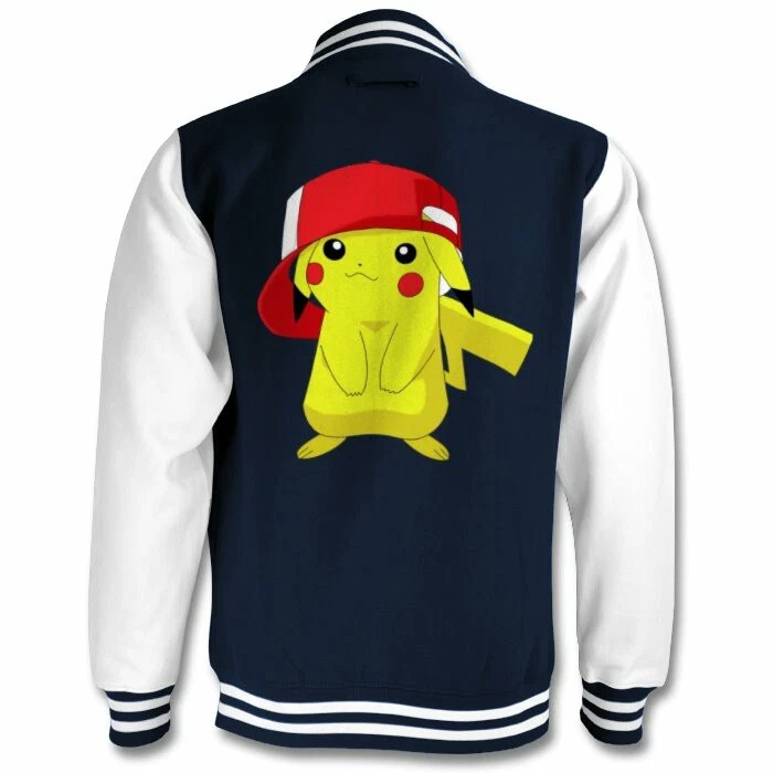 Pokemon Jacket pikachu hip hop Navy varsity Jacket bomber coat