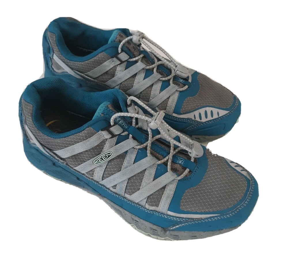 Scarpe da trekking trail running Keen Versatrail blu verde acqua grigio donna taglia 10