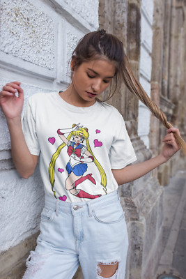 Sailor Moon Shirt Anime Mars Venus Pluto Luna Mond Bio Oversize Damen S-XXXL