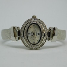 GENEVA GY-436 Silver Tone Quartz Analog Women's Watch Sz. 6 1/4" New Battery