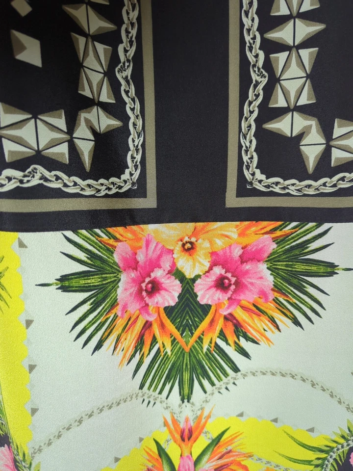 Платье цельнокроеное Julian Taylor черное с тропическим цветочным принтом без рукавов размер 14 - Изображение 2 из 4