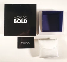Movado Bold Black & White Single Slot Presentation Gift Watch Box & Booklet Only