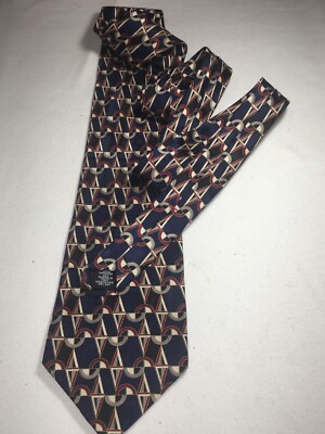 COURREGES HOMME Men 100% Silk Printed Italy MADE IN USA Necktie NWOT 55.75 N121
