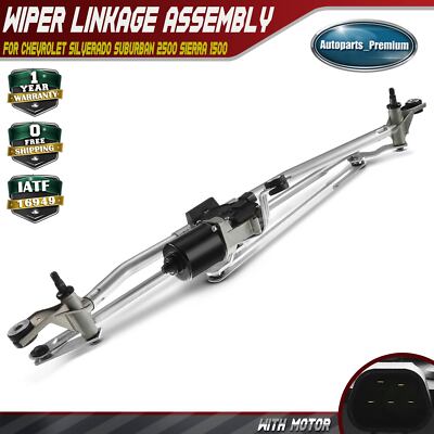 Windshield Wiper Linkage w/ Motor for Cadillac Chevy Silverado 1500 GMC ...