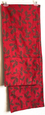 Table Runner Reversible Holly Leaves Quilted Reversible Red 65 x 12.5"