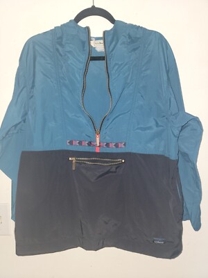Vtg LL Bean Anorak Half Zip Rain Windbreaker Jacket Women Outdoor *Estimated Lrg