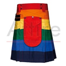 Scottish Handmade Rainbow Hybrid Kilt- Rainbow Hybrid Kilt