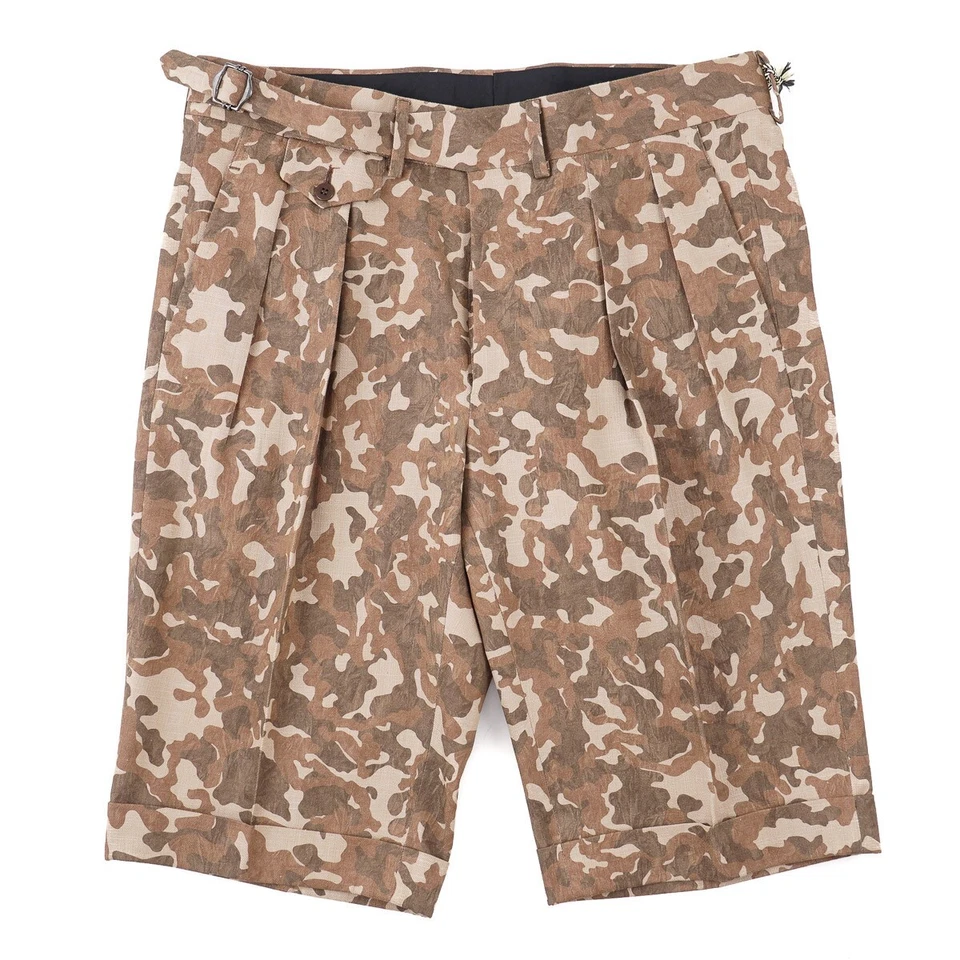 Sartorio от Kiton расслабленный крой камуфляж печать сплетенный хлопок Бермуды шорты 34 новый с Ярлыками