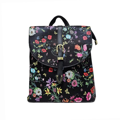 Mochila pequeña con estampado floral boutique bolso trasero mujer niña imitación cuero Reino Unido - Imagen 7 de 10