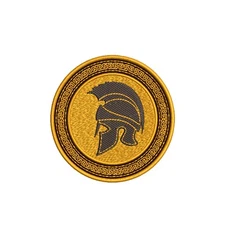 Spartan Helmet Crest Patch Embroidered Iron-On Applique Military War Tactical