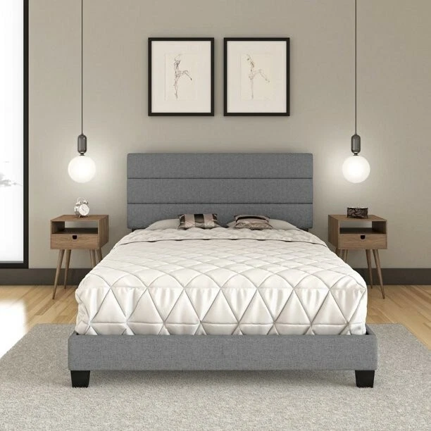 Premier Rapallo Upholstered Linen Tri Panel Channel Headboard