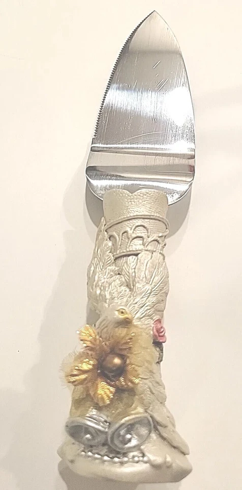 L. ROSE IVORY PEARL RING BEARER PILLOW 7.5/7.5" + Knife & CENTER PIECE(SET OF 3) - Image 4 of 4