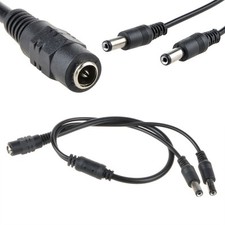 For CCTV Security Camera 2.1mm 1 to 2 Port Power Splitter Cable Pigtails 12V DC