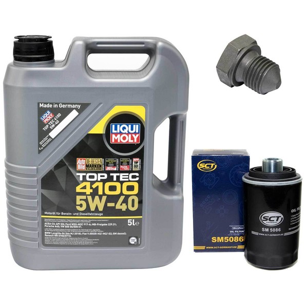 MotoröL Set 5W-40 5 Liter + ÖLfilter + Schraube FüR Audi A3 Cabriolet 1.8 2.0-image