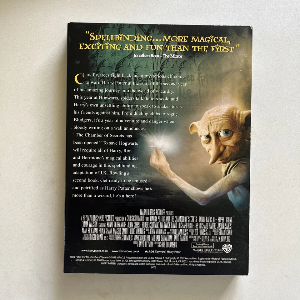 Harry Potter and the Chamber of Secrets  (DVD, 2002) 2 disc set Region 2 UK  - Image 4 of 4