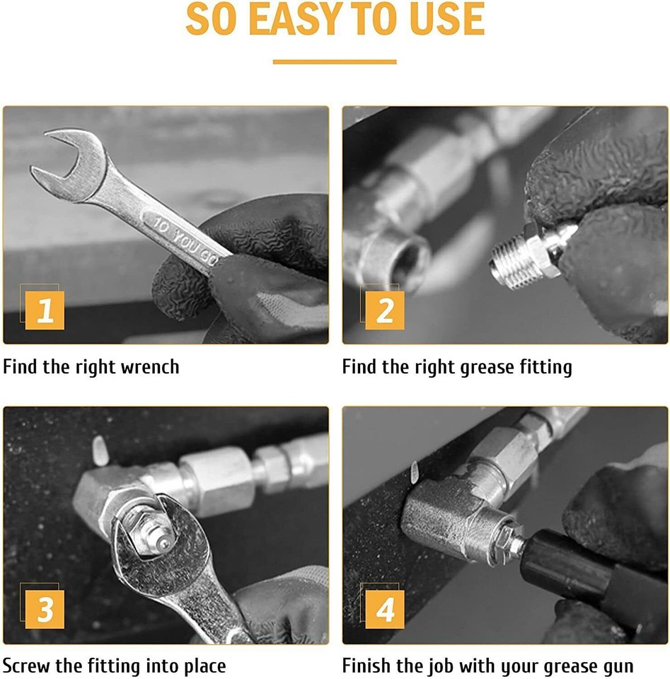 80pc Metric Hydraulic Librication Lube Grease Fittings Assortment Zerk