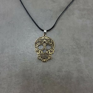 Authentic Calavera Sugar Skull GOLD Plated Necklace Mexican Day of the Dead All Souls