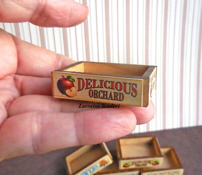 DELICIOUS ORCHARDS APPLE CRATE ~ DOLLHOUSE MINIATURE
