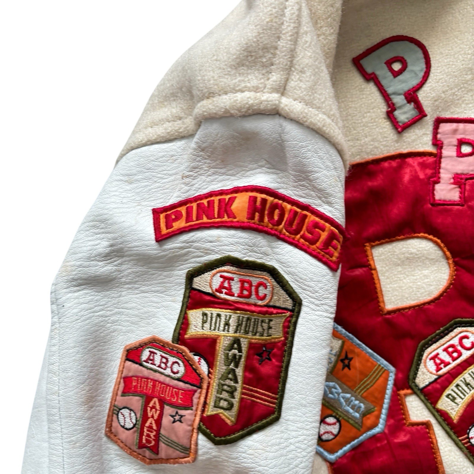 Womens Vintage Pink House Varsity Jacket Streetwear Graphic Retro Indie 14 - 16 image 6