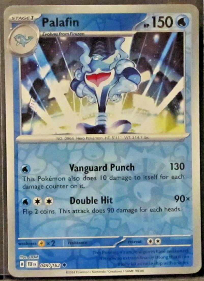 1 POKEMON CARD TCG/PALAFIN/049/162/UNCOMMON/REVERSE HOLO/2024