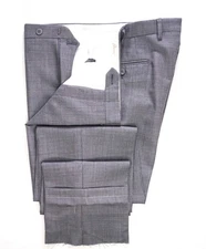 $1,050 Brioni Gray Birdseye Mohair/Wool Flat Front Dress Pants 35W