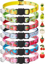 Breakaway Cat Collars with Bells Fruit Pendants Safety Kitten