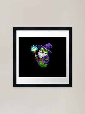 Old Pickle Wizard Casting a Spell | Framed Wall Art Poster Canvas Print Picture