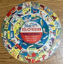 Vintage Play Time Telovision Picture Disk Ephemera 1950 Rare Tel-O-Vision NOS