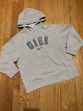 Vintage 90s y2k Nike Youth Center Swoosh Gray Hooded Sweatshirt M