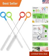 Heavy Duty Cleaning Brush Set 4 Extra Long Straw Cleaners Kitchen Home