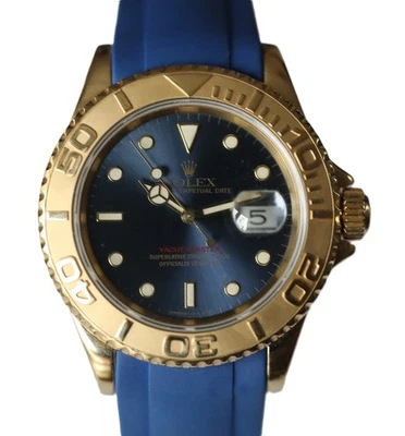 Rolex Yacht-Master 40 Blau 18k / 750er Gelbgold 16628 T-Serie Kautschuk Revision - Bild 1 von 4