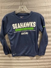 Nike Dri Fit NFL Seahawks Youth Long Sleeve Blue Size Small