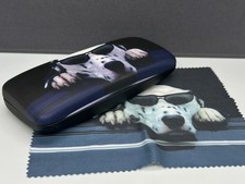 Hard Case Glasses Case Dog Black White Photo Print Dalmatian Microfiber