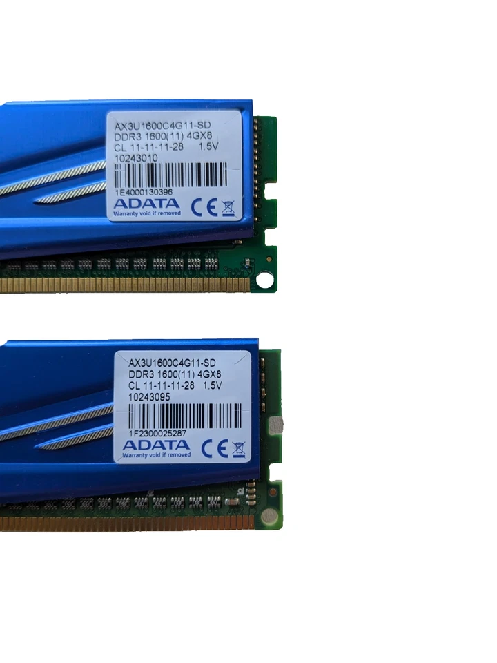 ADATA XPG DDR3 1600MHz 8GB (2)( 4gb) RAM – Gently Used, Excellent Condition - Image 2 of 2