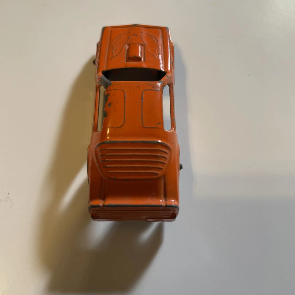 Coche diecast de juguete Tootsie vintage naranja Pontiac Firebird EE. UU. carrocería Str8 rodillo GD Foto 3 de 4