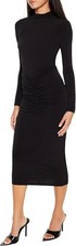 Forever 21 Women's Ruched Bodycon Midi Dress  Black XL